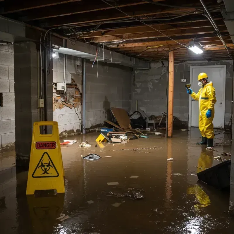 Flooded Basement Electrical Hazard in Arcade, NY Property