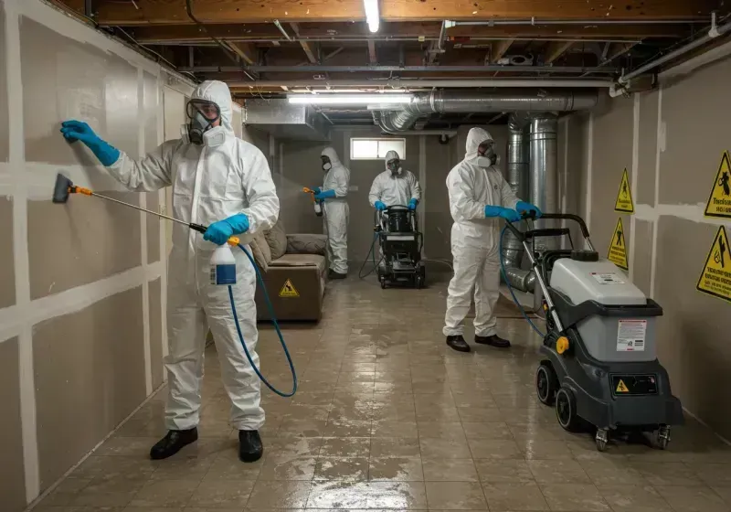 Basement Moisture Removal and Structural Drying process in Arcade, NY